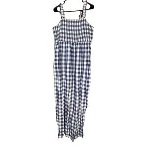 NWT Nom Marais Blue White‎ Plaid Jumpsuit XL